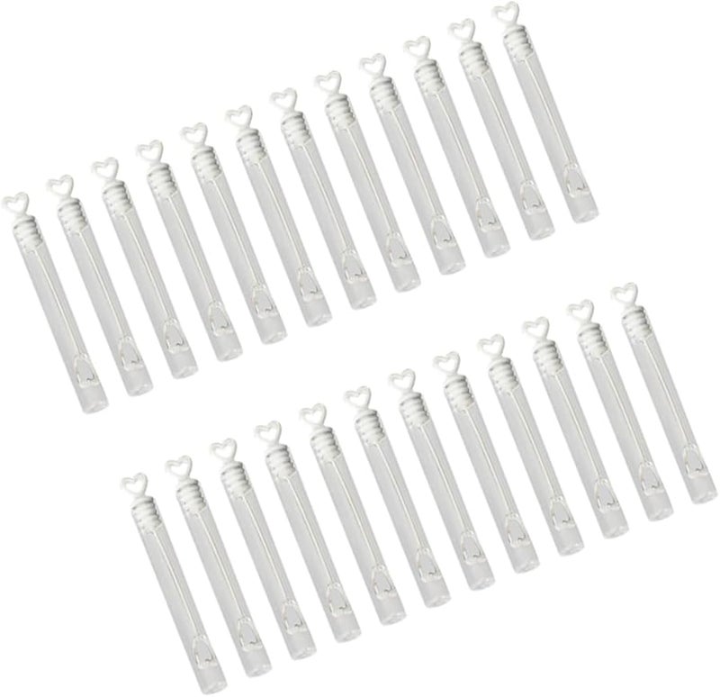 VICASKY 24 Pcs Heart Shaped Bubble Wands Empty Soap Containers for Wedding Party Favors - Image 1